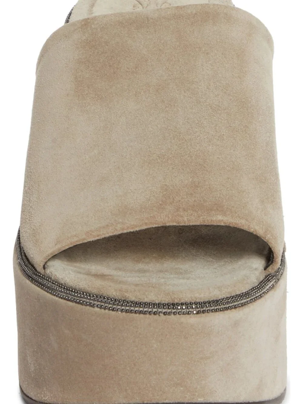 NWT Brunello Cucinelli Monili Authentic Platform Wedge Slide Sandal